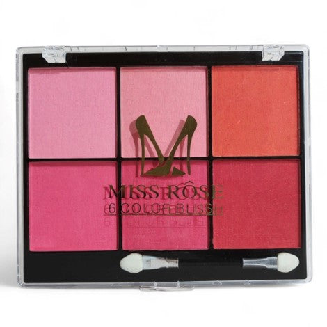 Miss Rose 06 Colors Blush with Applicator
