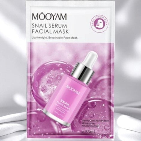 Mooyam Snail Serum Facial Mask for Moisturizing and Nourishing