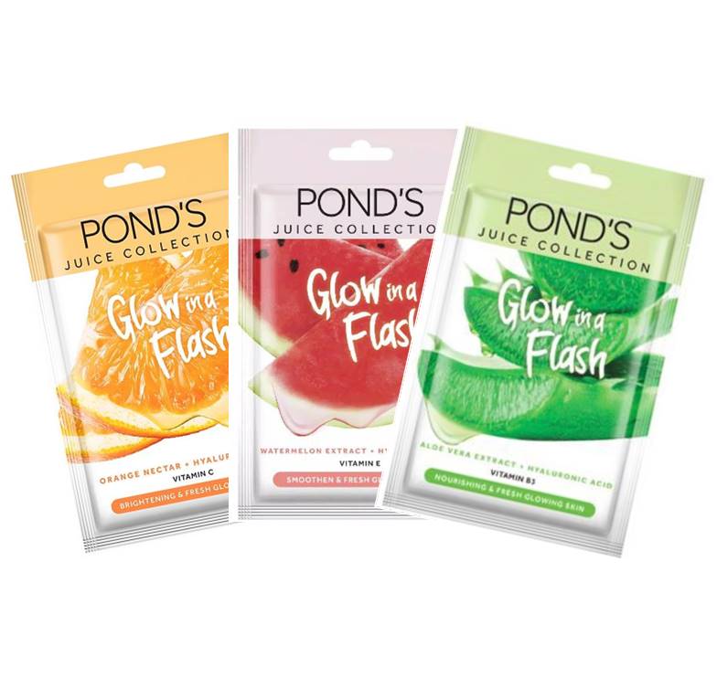 Pond's Juice Collection Glow in Flash Hyaluronic Acid Sheet Mask Bundle