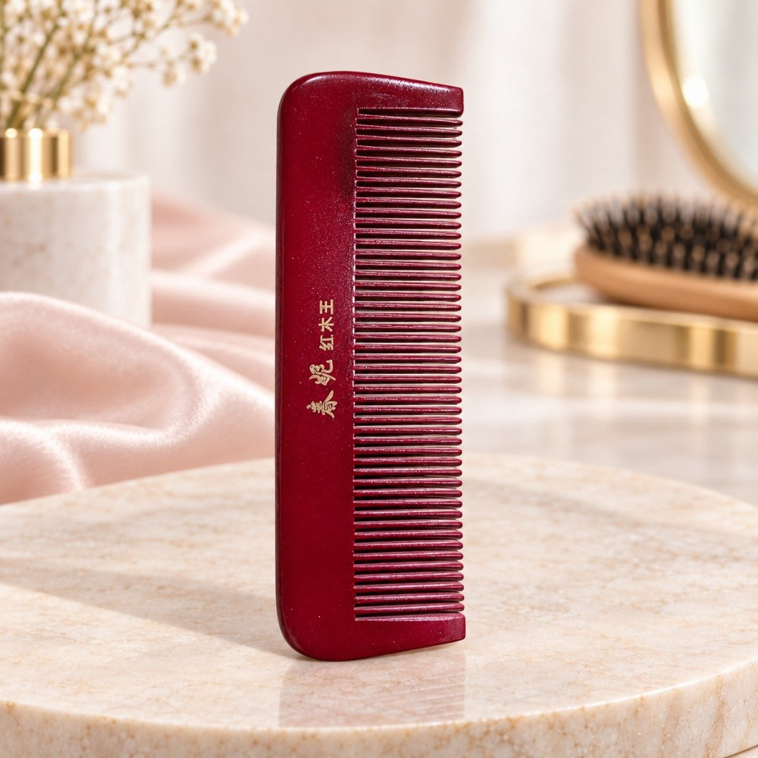 Red Wood Hair Comb