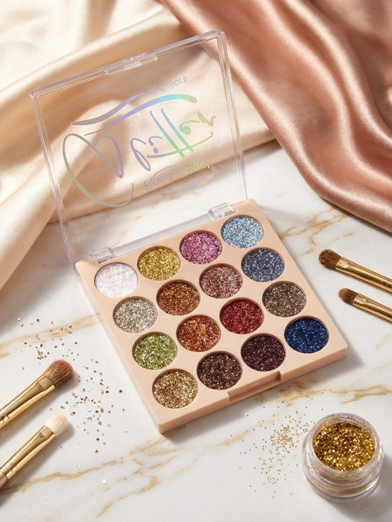 Rosa Angel Metallic Shimmer Glitter Eyeshadow Pigmented 16 Colors
