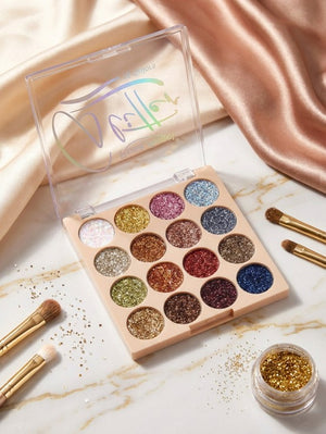 Rosa Angel Metallic Shimmer Glitter Eyeshadow Pigmented 16 Colors