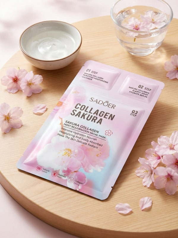 Sadoer Collagen Sakura 3 Step Facial Mask - Urban Beauty