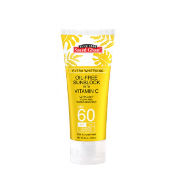 Saeed Ghani Extra Whitening Oil Free Sunblock with Vitamin C SPF60 30ml