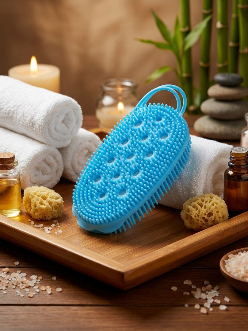 Silicone Bath and Massage Scrubbing Brush Double Sided 2 in 1