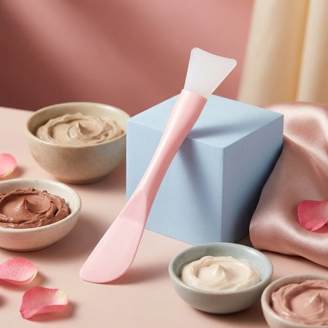 Silicone Facial Mask Brush Soft Head with Scraper Dual Use