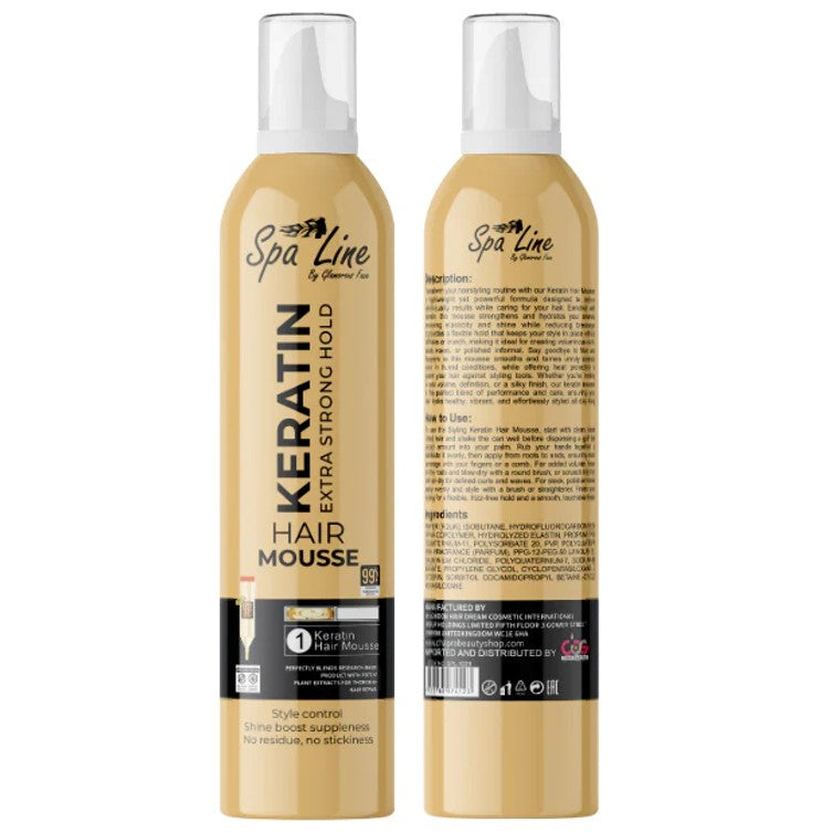 Spa Line Keratin Hair Mousse Strong Hold Extra Strong Hold