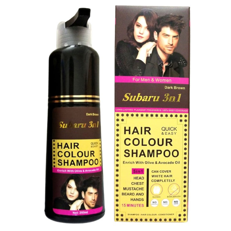 Subaru 3 IN 1 Hair Color Shampoo Dark Brown 200ml