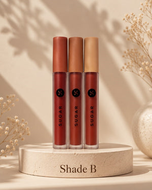 Sugar Lip Glaze Velvet Lip Cream Lipstick (Pack of 3)