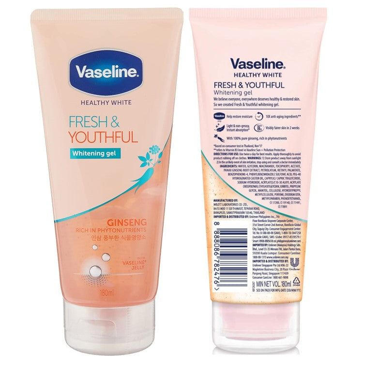 Vaseline Healthy White Fresh & Youthful Whitening Gel 180ml