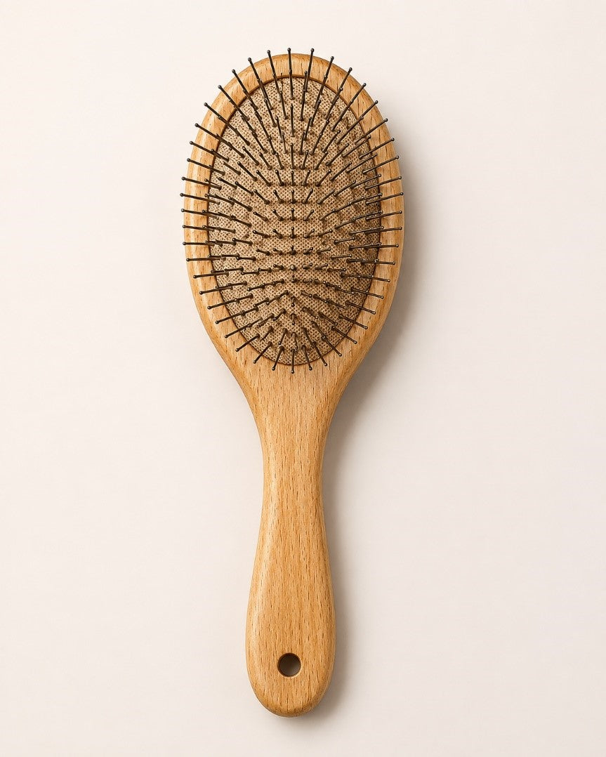 Wooden Steel Needle Hair Brush & Massager