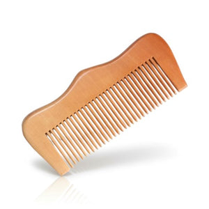 Wooden Hair Comb Fine Tooth Peach Wood