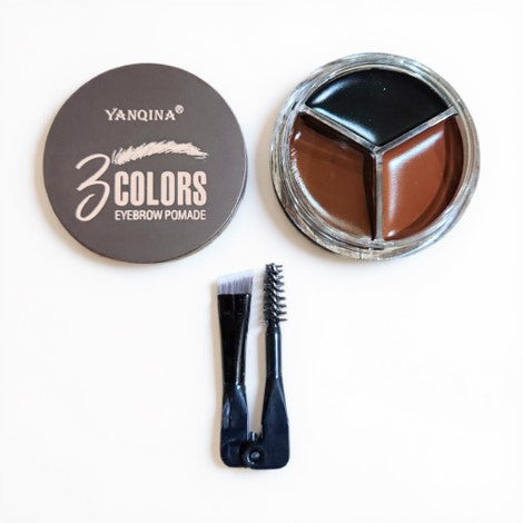 Yanqina Eyebrow Pomade 3 Colors with Dual Brush