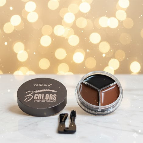 Yanqina Eyebrow Pomade 3 Colors with Dual Brush