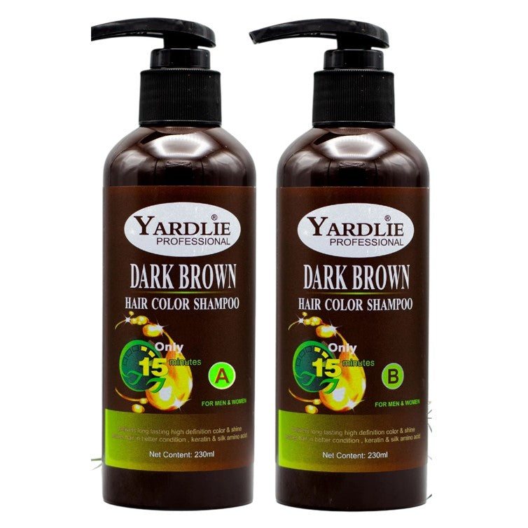 Yardlie Dark Brown Hair Color Shampoo 460ml (230ml X 2)