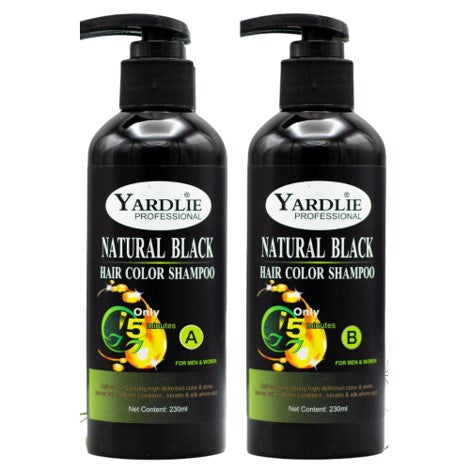 Yardlie Natural Black Hair Color Shampoo 460ml (230ml X 2)