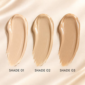 BOB High Coverage Liquid Concealer swatches Shade 01 Shade 02 and Shade 03