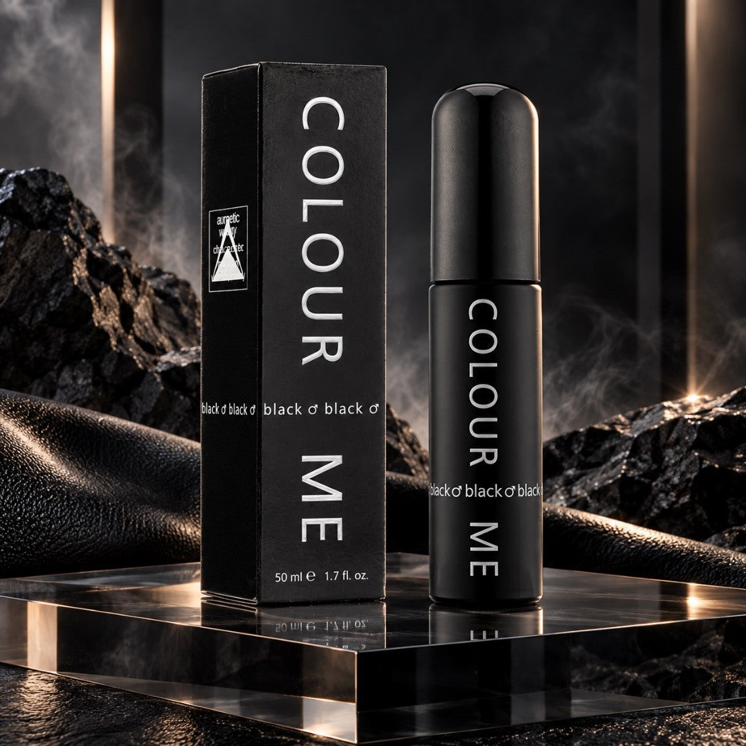 Colour Me Black Eau de Parfum for Men 50ml bottle and box