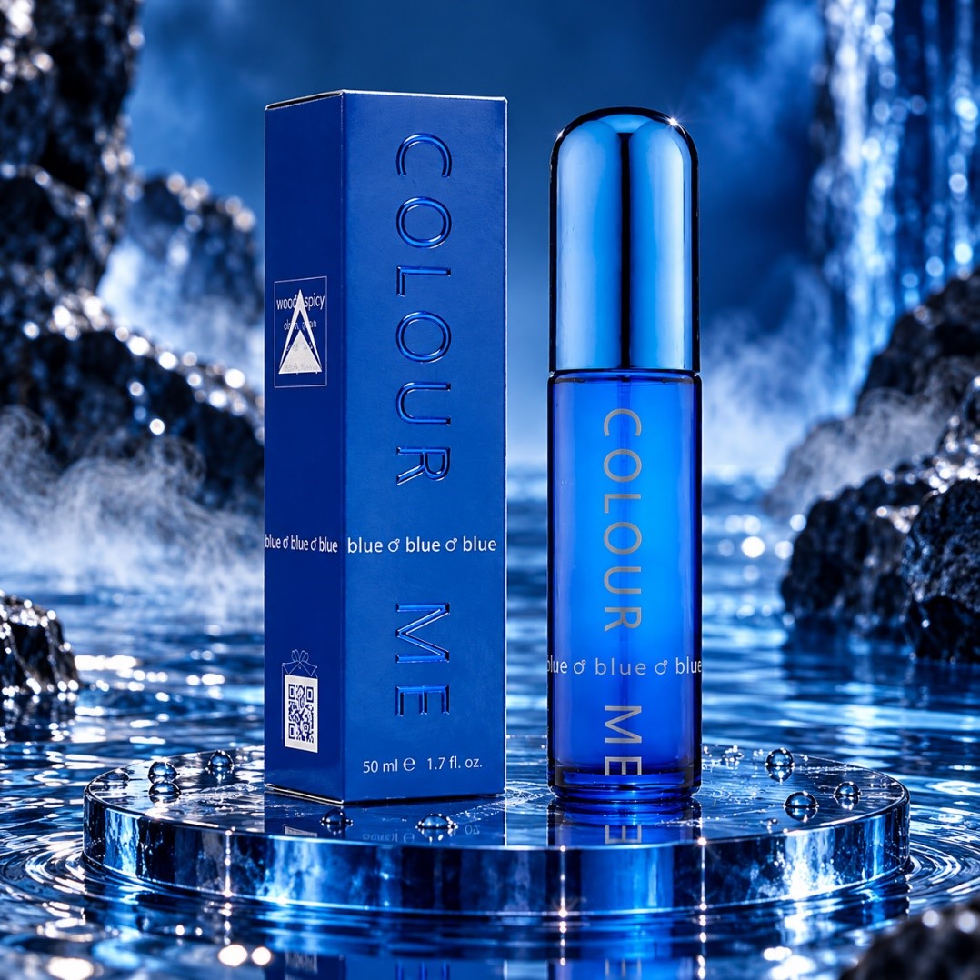 Colour Me Blue Eau de Parfum for Men 50ml bottle and box