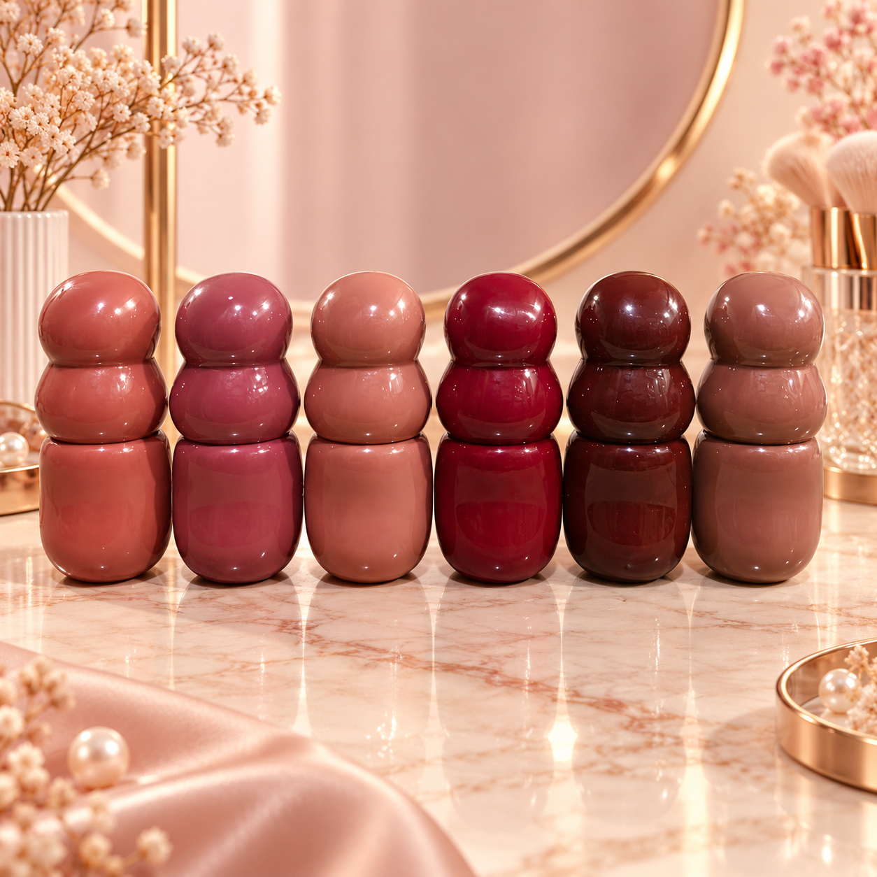 Creamy lipstick cute gourd-shaped tubes in six colours