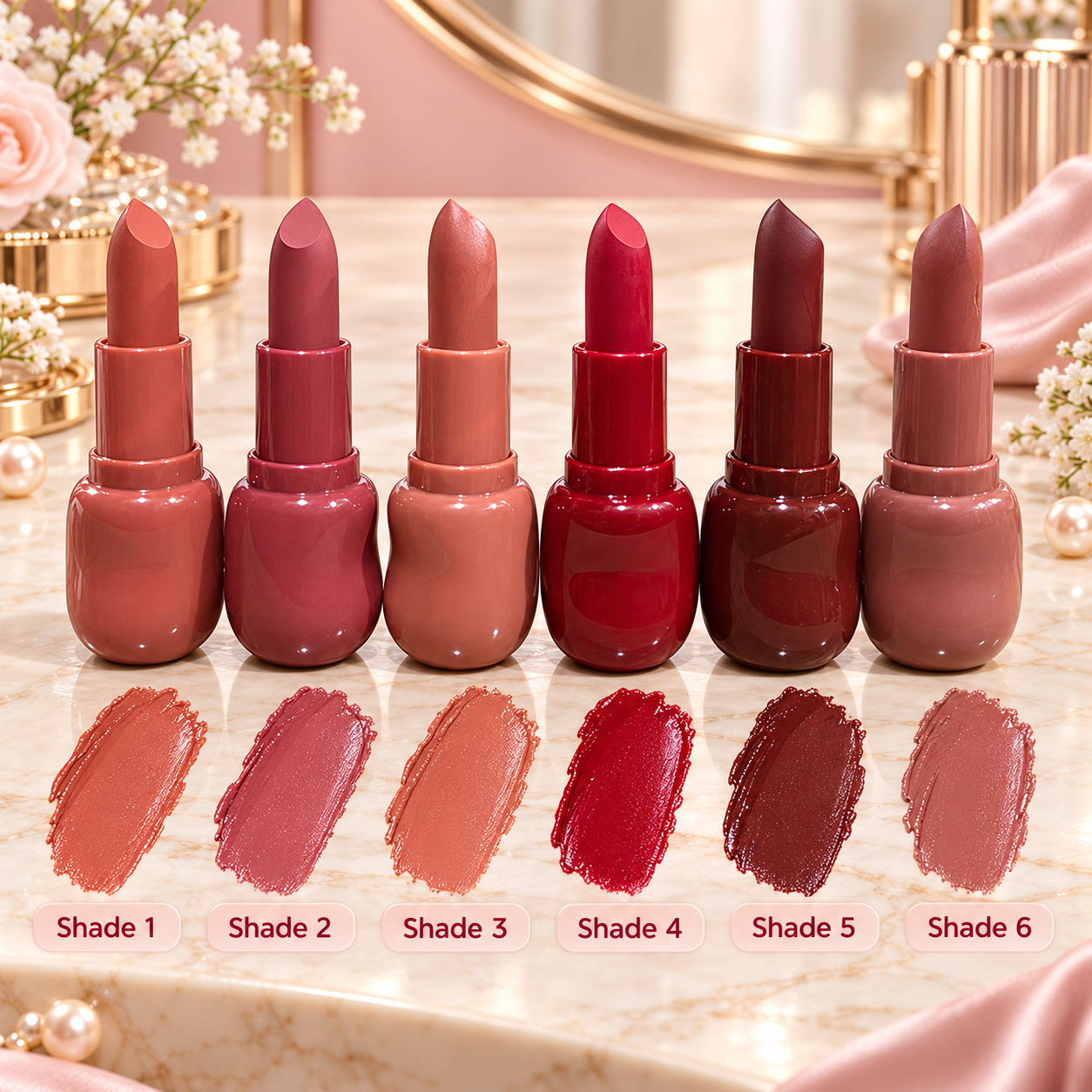Creamy lipstick cute gourd-shaped tubes in six colours