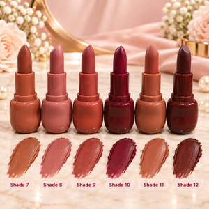 Creamy lipstick shades 07 to 12 with swatches