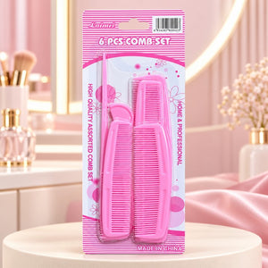 Laimei 6-piece assorted hair comb set packaging