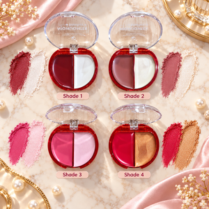 MSYAHO highlighter blusher duo shades 01, 02, 03 and 04 with swatches