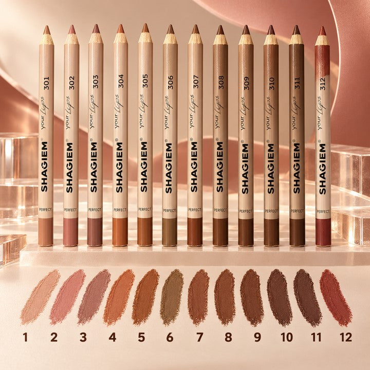 Perfect Lips 12-Color Lip Liner Pencil in 12 shades