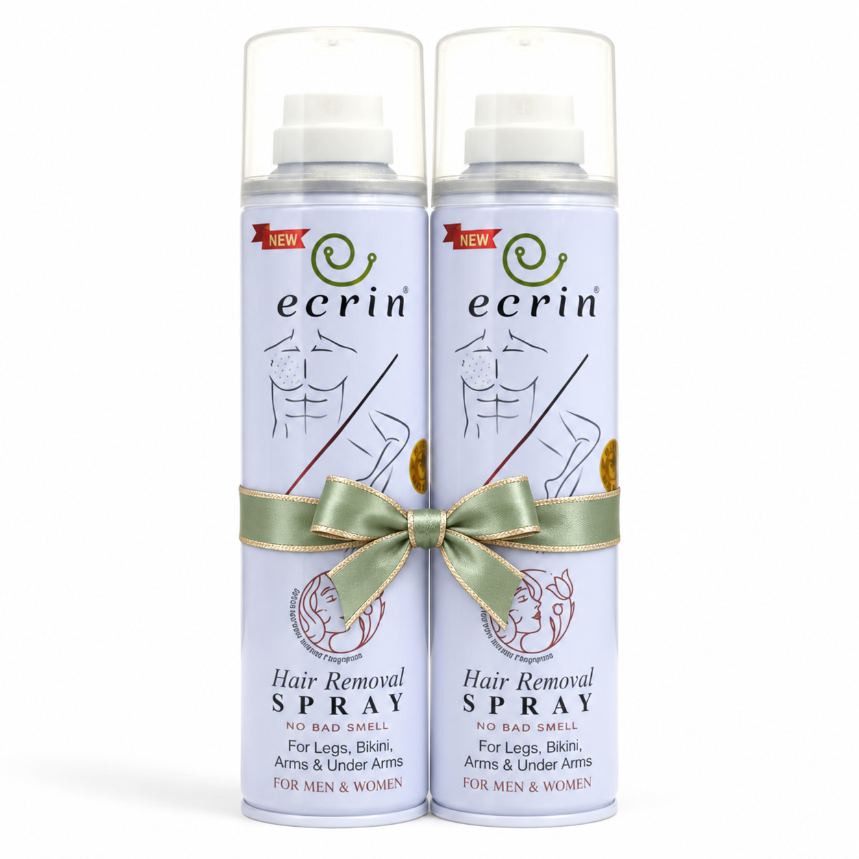 Ecrin Hair Removal Spray Pack of 2 – 200ml Each, Smooth Skin for Men & Women
