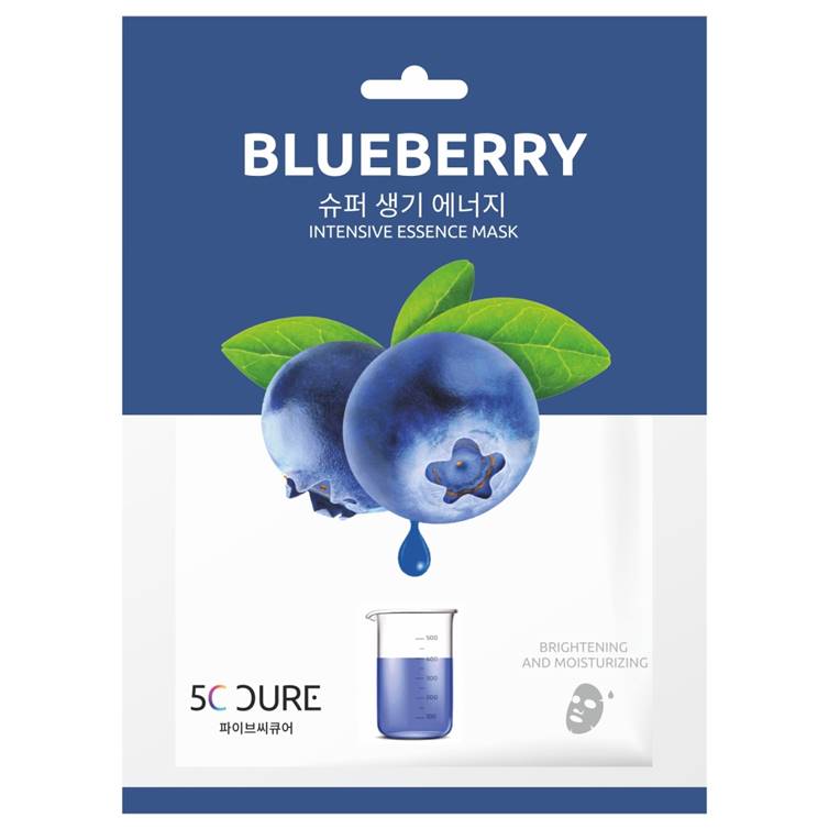 5C Cure Blueberry Intensive Essence Mask Brightening and Moisturizing