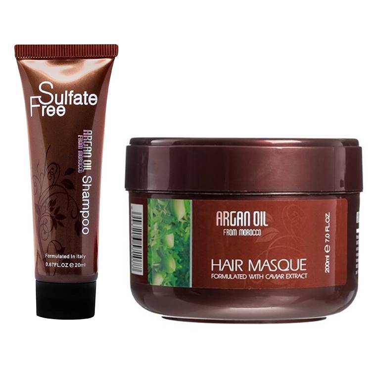 Argan Oil Hair Protein Masque 200ml & Sulfate Free Shampoo 20ml
