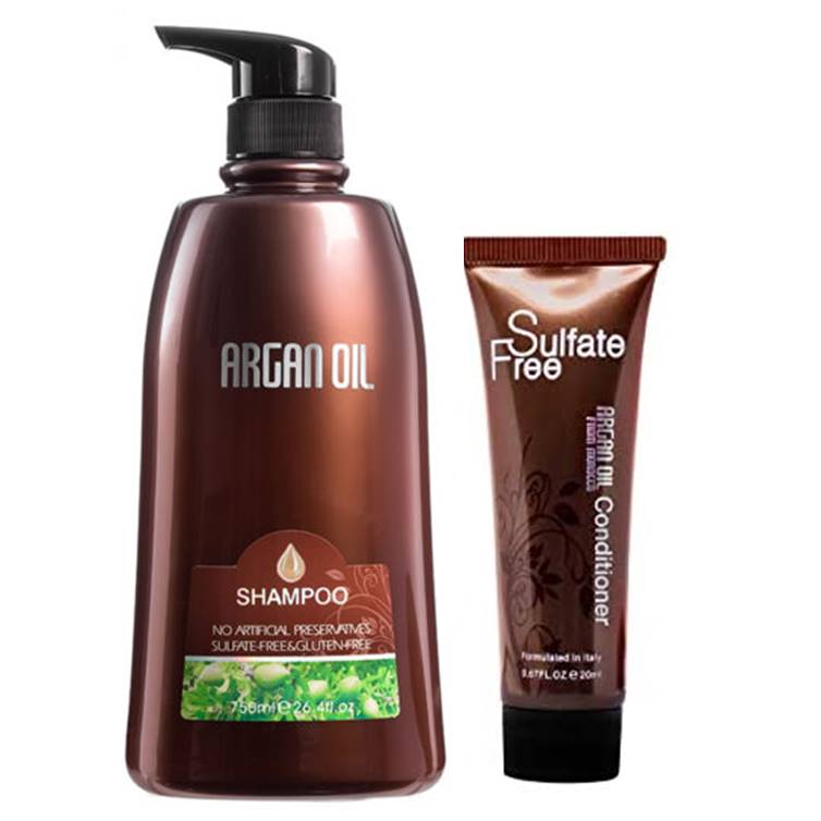 Argan Oil Lush Shampoo Gluten-Free Paraben-Free 350ml & Sulfate Free Conditioner 20ml
