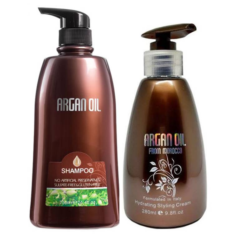 Argan Oil Lush Shampoo Gluten-Free Paraben-Free 350ml & Sulfate Free Conditioning Cream 280ml