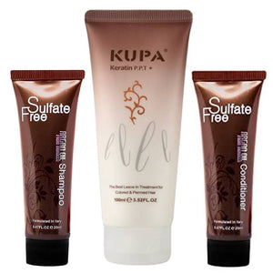 Argan Oil Sulfate Free Keratin PPT Leave In Treatment & Sulfate Free Shampoo Conditioner 20ml