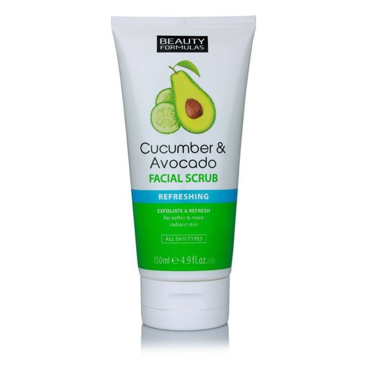 Beauty Formulas Cucumber & Avocado Facial Scrub Refreshing 150ml