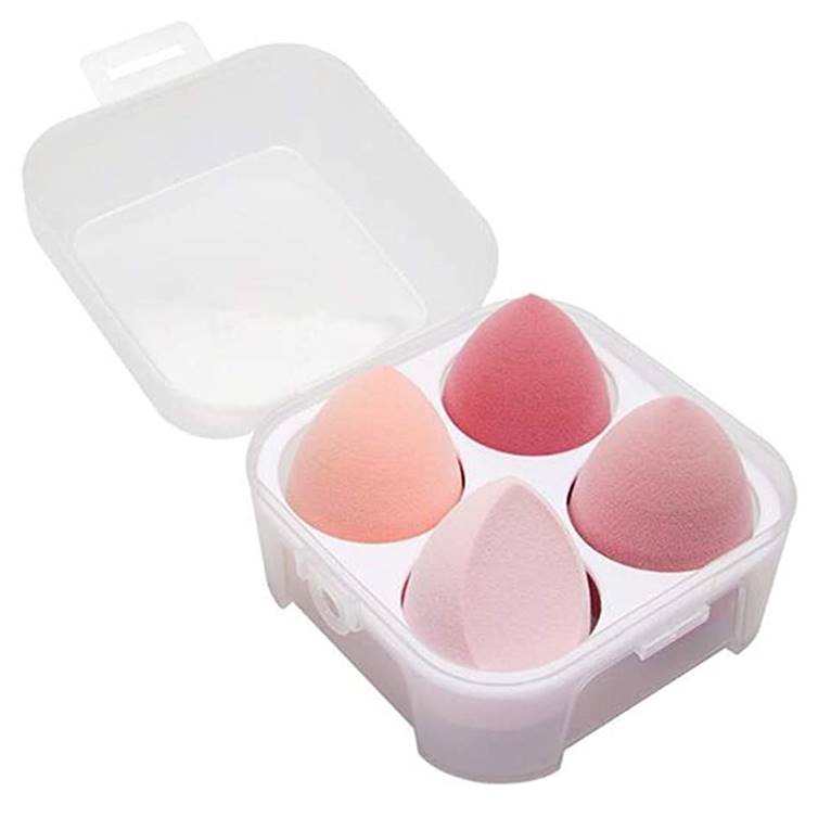 Beauty Tools - 4 Blending Puffs with Plastic Box (Random Colors)