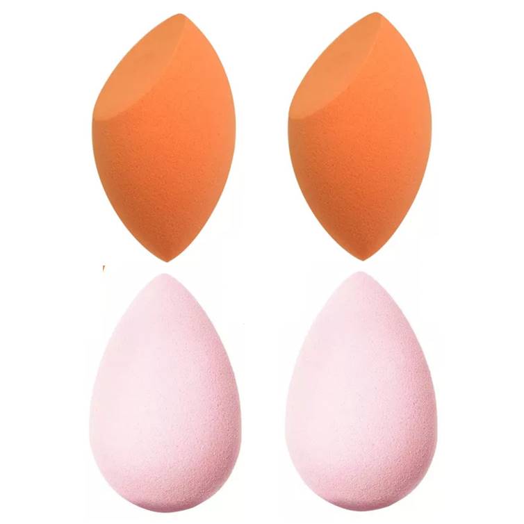 Beauty Tools - 4 Blending Puffs with Plastic Jar (Random Colors)