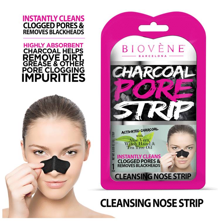 Biovene Charcoal Pore Strip with Aloe Vera, Hazel & Tea Tree