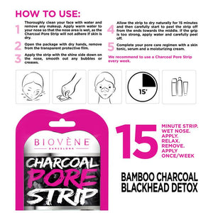 Biovene Charcoal Pore Strip with Aloe Vera, Hazel & Tea Tree