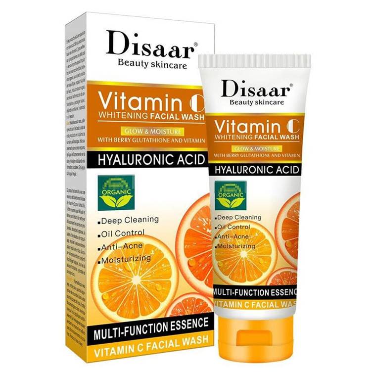 Disaar Vitamin C Whitening Facial Wash with Hyaluronic Acid 100ml (Large)