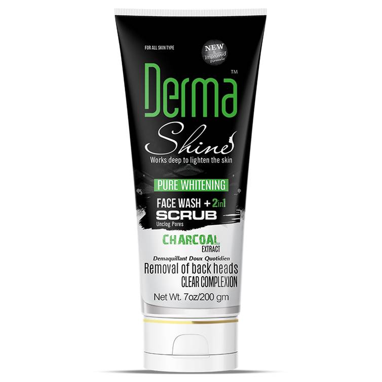 Derma Shine Charcoal Face Wash + Scrub (2 IN 1)