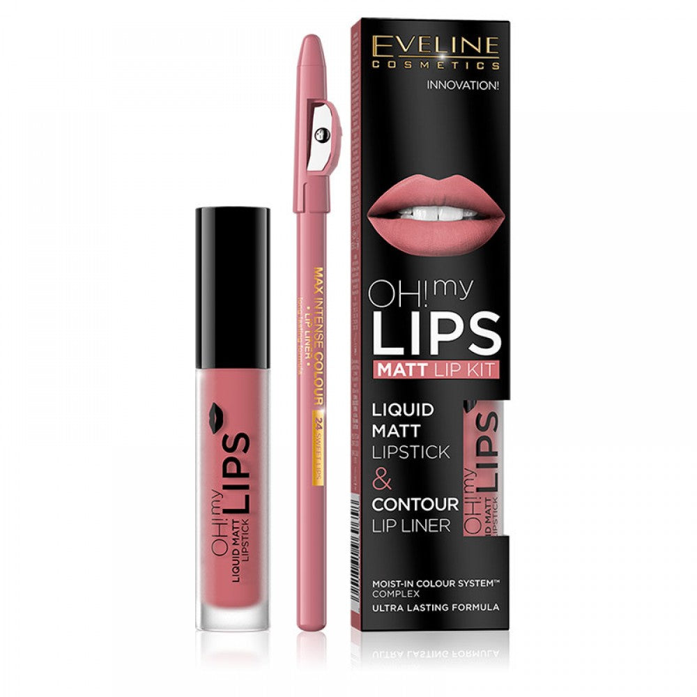 Eveline OH! My Lips Matt Lip Kit - 07 Baby Nude