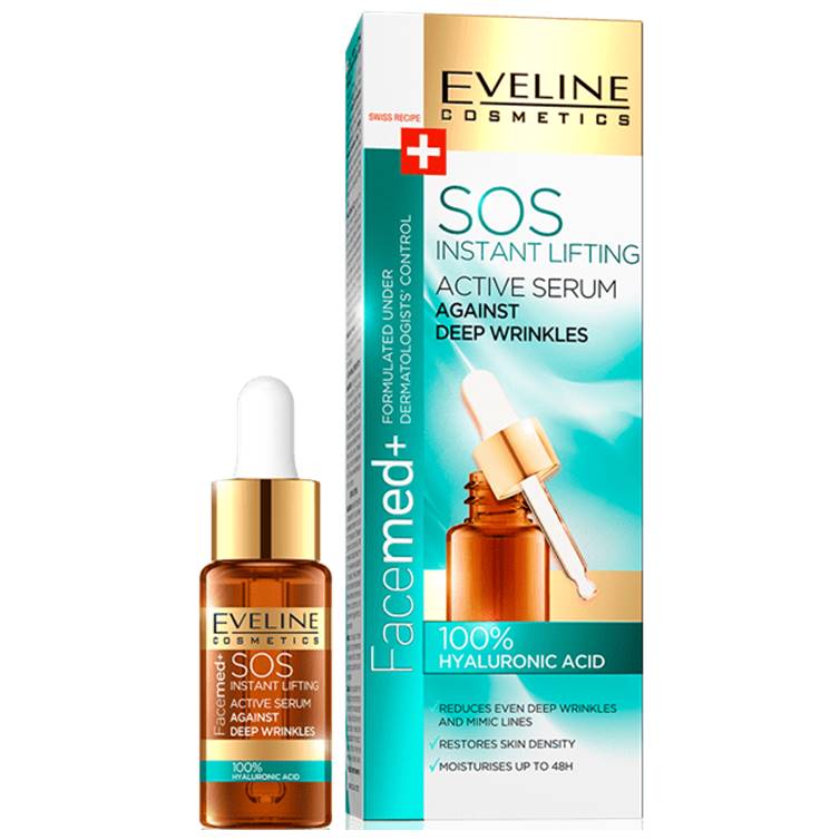 Eveline FaceMed SOS Active Serum 100% Hyaluronic Acid 18ml