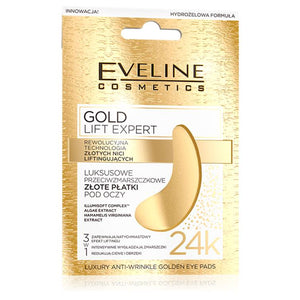 Eveline Gold Lift Expert Luxury Anti-Wrinkle Golden Eye Pads Mask 24K Gold