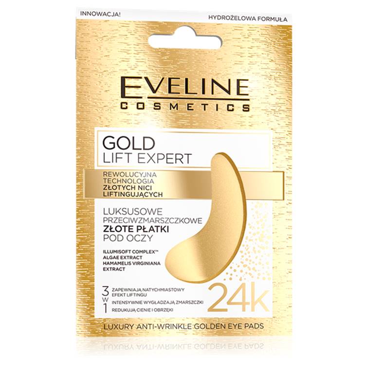 Eveline Gold Lift Expert Luxury Anti-Wrinkle Golden Eye Pads Mask 24K Gold