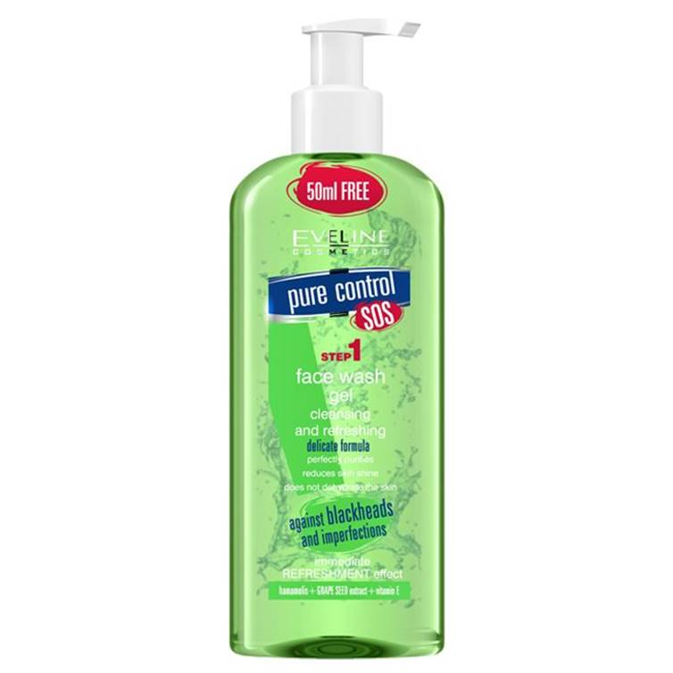 Eveline Pure Control Face Wash Gel Cleansing & Refreshing 200ml