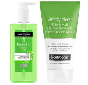 Neutrogena Oil Balancing Facial Wash & Visibly Clear Face Mask Bundle