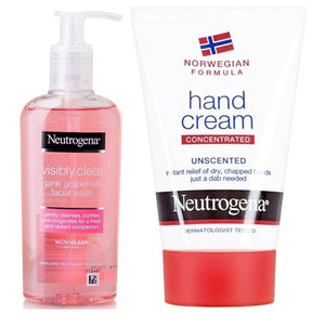 Neutrogena Visibly Clear Pink Grapefruit Facial Wash & Formula Hand Cream Unscented