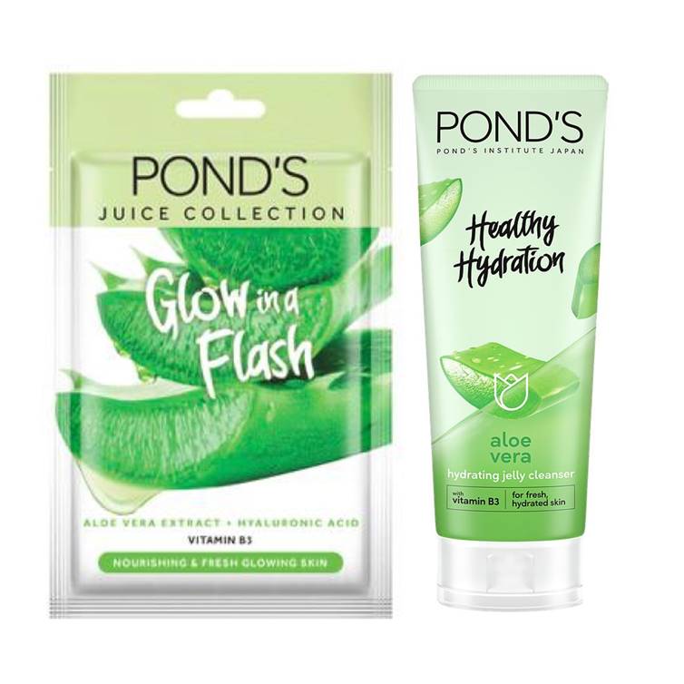 Pond's Healthy Hydration Aloe Vera Hydrating Jelly Cleanser & Facial S